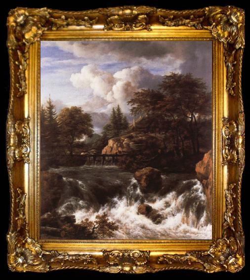 framed  Jacob van Ruisdael a waterfall in a rocky landscape, ta009-2